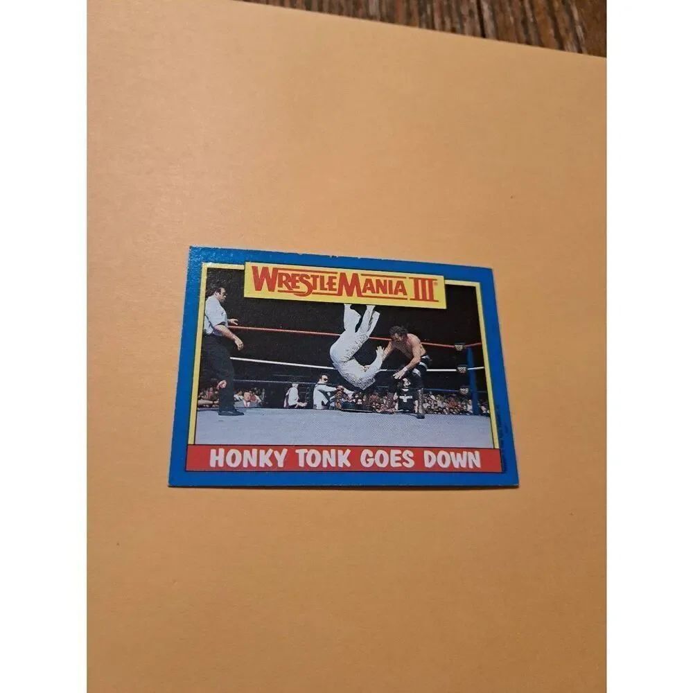 Vintage 1987 Topps WWF WrestleMania III Trading Card 52 Honky Tonk Jake Roberts
